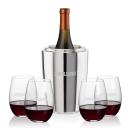 Pescara Wine Cooler & Laurent Stemless Wine Set