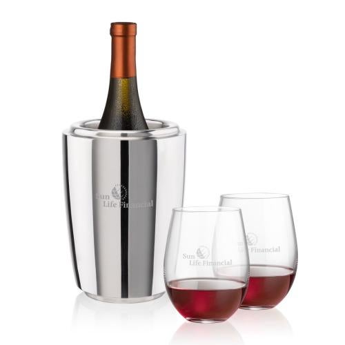 Corporate Gifts - Barware - Wine & Champagne - Wine Coolers - Pescara Wine Cooler & Redmond Stemless Wine Set