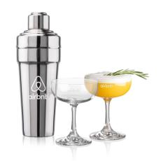 Milano Shaker & Mauritius Cocktail Set - Martini Glasses