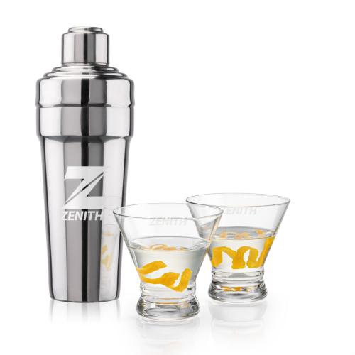 Corporate Gifts - Barware - Glasses Sets - Milano Shaker & Rideau Martini Set