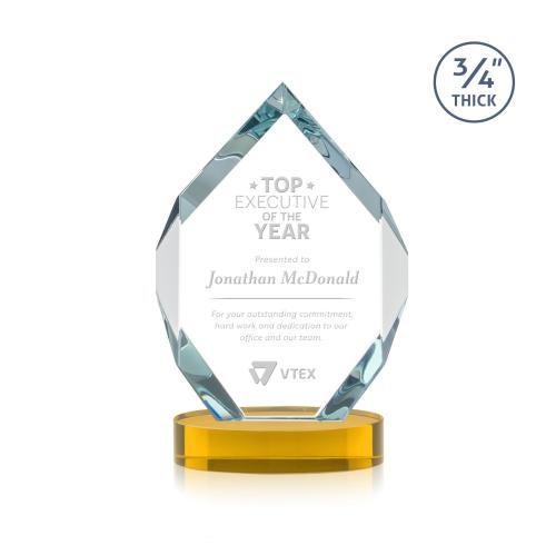 Recognition Awards - Crystal Awards - Royal Diamond Award on Alberton Base - Amber