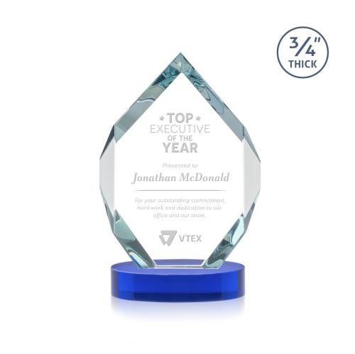 Recognition Awards - Crystal Awards - Royal Diamond Award on Alberton Base - Blue