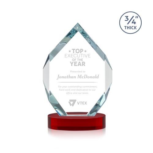 Recognition Awards - Crystal Awards - Royal Diamond Award on Alberton Base - Red