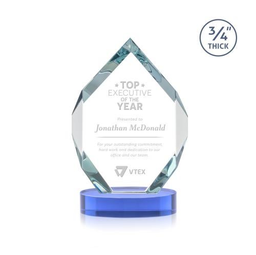 Recognition Awards - Crystal Awards - Royal Diamond Award on Alberton Base - Sky Blue