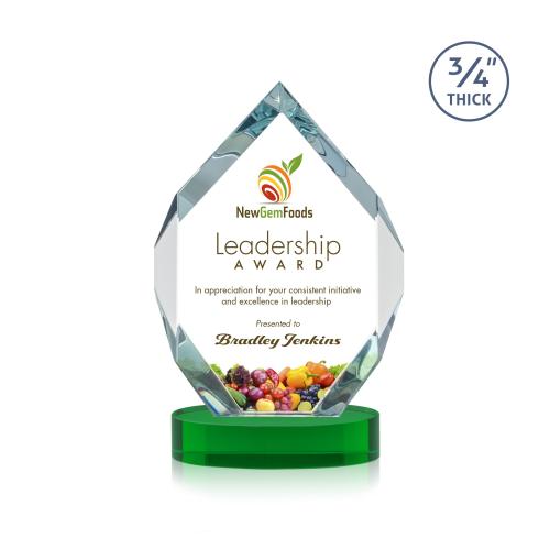 Recognition Awards - Crystal Awards - Royal Diamond  VividPrint&trade; Award on Alberton Base - Green