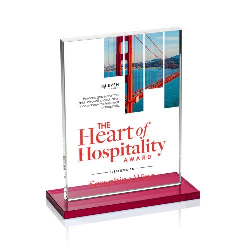 Recognition Awards - Crystal Awards - Emperor VividPrint&trade; Award - Red (Vert)