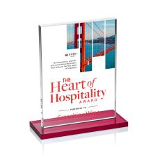 Emperor VividPrint Award - Red (Vert) - Crystal Awards