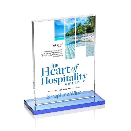 Recognition Awards - Crystal Awards - Emperor VividPrint&trade; Award - Sky Blue (Vert)