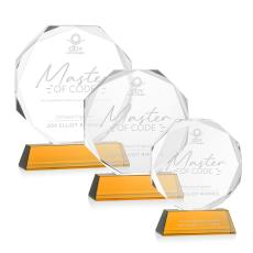 Acadian Award on Newhaven Base - Amber - Diamond Awards