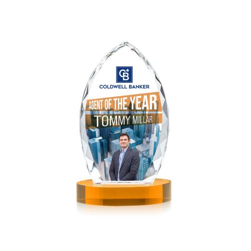 Recognition Awards - Crystal Awards - Wilton VividPrint&trade; Award on Alberton Base - Amber