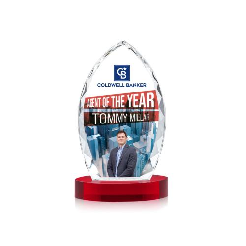 Recognition Awards - Crystal Awards - Wilton VividPrint&trade; Award on Alberton Base - Red