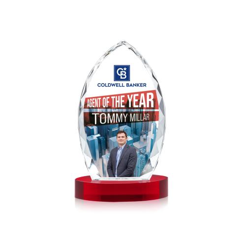 Recognition Awards - Crystal Awards - Wilton VividPrint&trade; Award on Alberton Base - Red