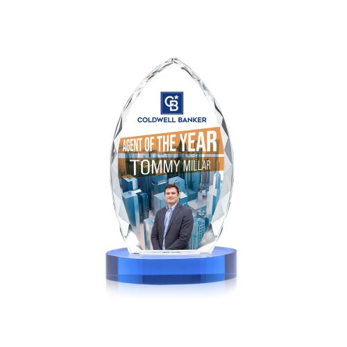 Recognition Awards - Crystal Awards - Wilton VividPrint&trade; Award on Alberton Base - Sky Blue