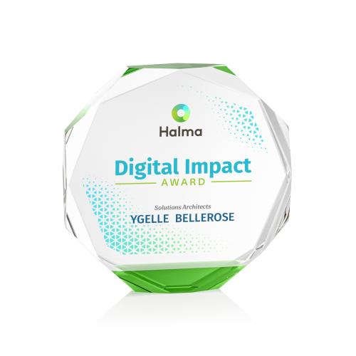 Recognition Awards - Crystal Awards - Acadian VividPrint&trade; Award - Green