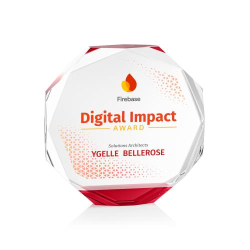 Recognition Awards - Crystal Awards - Acadian VividPrint&trade; Award - Red