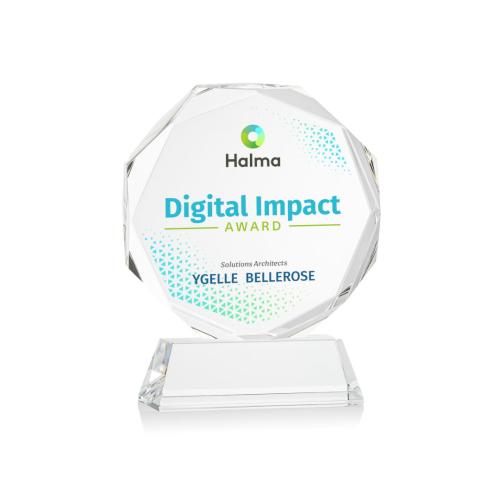 Recognition Awards - Crystal Awards - Acadian VividPrint&trade; Award on Newhaven Base - Clear