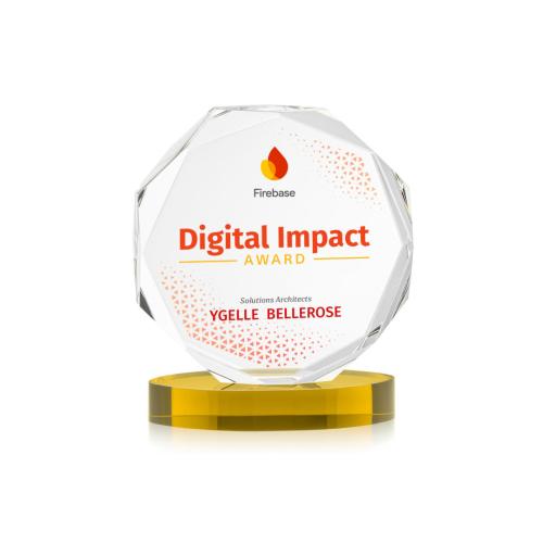 Recognition Awards - Crystal Awards - Acadian VividPrint&trade; Award on Alberton Base - Gold