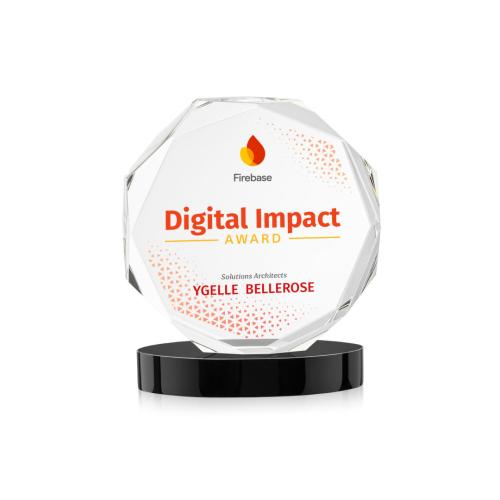 Recognition Awards - Crystal Awards - Acadian VividPrint&trade; Award on Alberton Base - Black