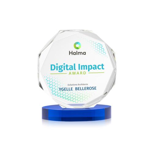 Recognition Awards - Crystal Awards - Acadian VividPrint&trade; Award on Alberton Base - Blue