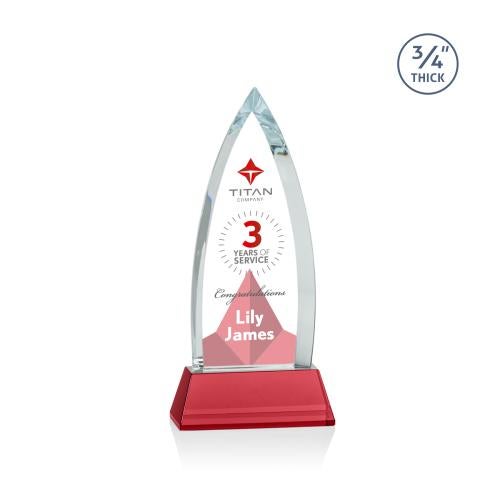 Recognition Awards - Crystal Awards - Shildon VividPrint&trade; Award on Newhaven - Red