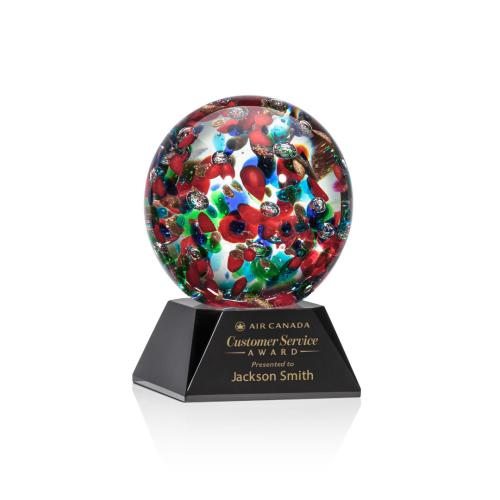 Recognition Awards - Glass Awards - Art Glass Awards - Fantasia Award on Sheffield Base - Black