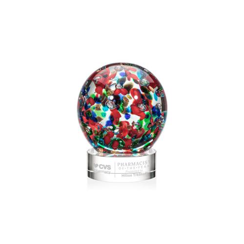 Recognition Awards - Glass Awards - Art Glass Awards - Fantasia Award on Stanrich Base - Clear