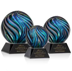 Malton Award on Sheffield Base - Black - Art Glass Awards