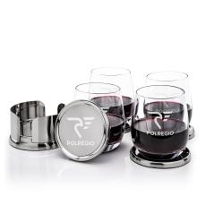 Baldoni Coasters & Crestview Stemless Wine Set - Corporate Gifts
