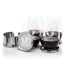 Baldoni Coasters & Laurent Stemless Wine Set - Corporate Gifts