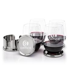 Baldoni Coasters & RIEDEL Stemless Wine Set - Glasses Sets