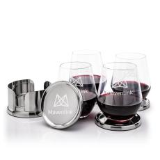 Baldoni Coasters & Reina Stemless Wine Set - Corporate Gifts