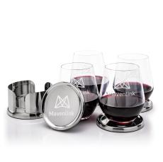 Baldoni Coasters & Reina Stemless Wine Set - Corporate Gifts