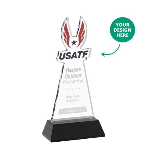 Recognition Awards - Crystal Awards - EdgeCraft Award on Hartford Base - Black (via Air)