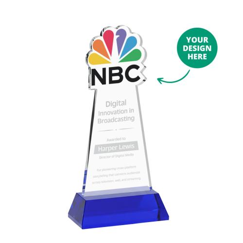 Recognition Awards - Crystal Awards - EdgeCraft Award on Hartford Base - Blue (via Air)