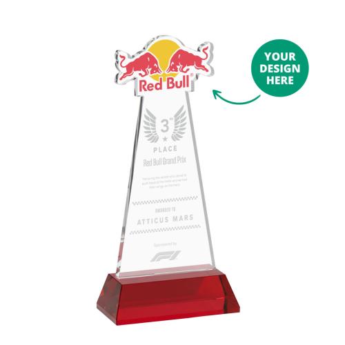 Recognition Awards - Crystal Awards - EdgeCraft Award on Hartford Base - Red (via Air)