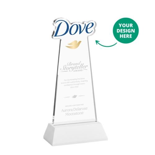 Recognition Awards - Crystal Awards - EdgeCraft Award on Hartford Base - White (via Air)