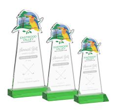 EdgeCraft Award on Mitered Base - Green (via Air) - Crystal Awards