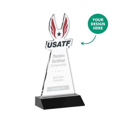 Recognition Awards - Crystal Awards - EdgeCraft Award on Mitered Base - Black (via Air)