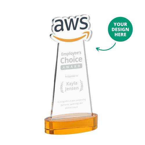 Recognition Awards - Crystal Awards - EdgeCraft Award on Alberton Base - Amber (via Ocean)