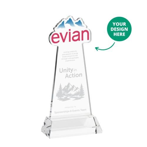 Recognition Awards - Crystal Awards - EdgeCraft Award on Hartford Base - Clear (via Ocean)