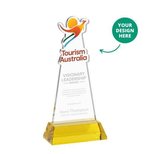 Recognition Awards - Crystal Awards - EdgeCraft Award on Hartford Base - Gold (via Ocean)