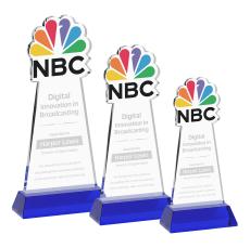 EdgeCraft Award on Hartford Base - Blue (via Ocean) - Crystal Awards