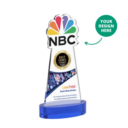 Recognition Awards - Crystal Awards - EdgeCraft VividPrint&trade; on Alberton Base-Blue (via Ocean)