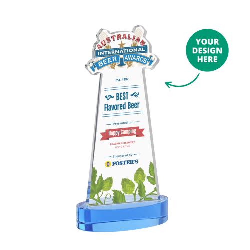 EdgeCraft VividPrint™ on Alberton Base-Sky Blue (via Ocean) Recognition Awards - Crystal Awards - EdgeCraft VividPrint™ on Alberton Base-Sky Blue (via Ocean)