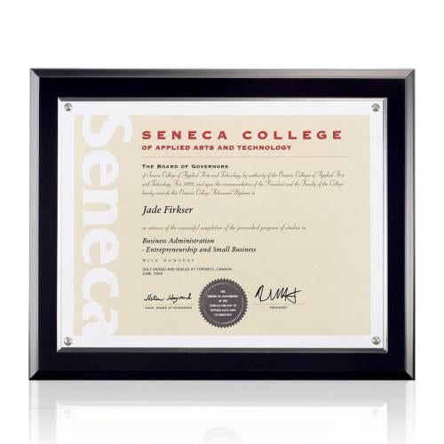 Plaque Awards - Certificate Frames - Merit - Black