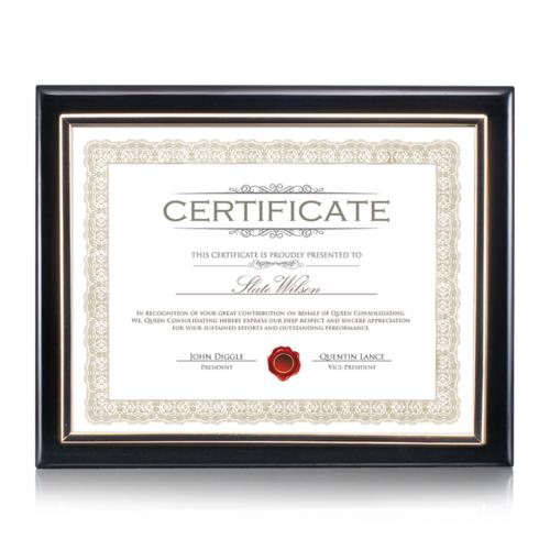 Plaque Awards - Certificate Frames - Farnsworth Certificate Holder