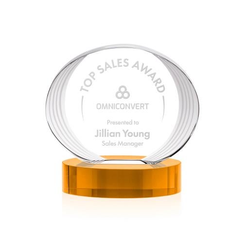 Recognition Awards - Crystal Awards - Sheraton Award on Base - Amber