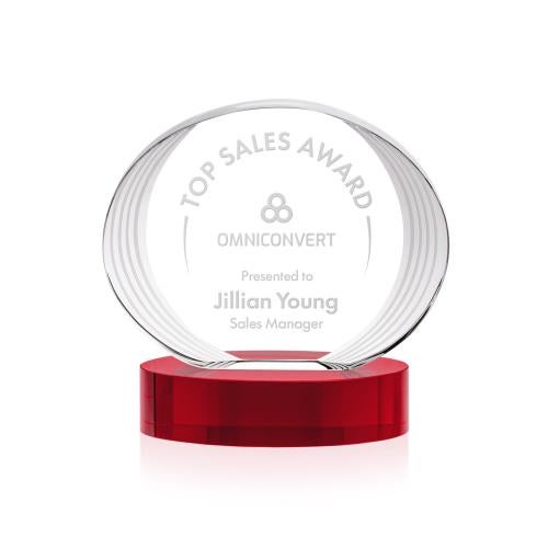 Recognition Awards - Crystal Awards - Sheraton Award on Base - Red