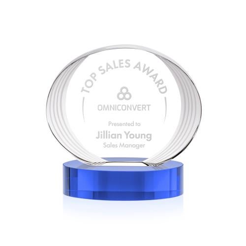 Recognition Awards - Crystal Awards - Sheraton Award on Base - Sky Blue