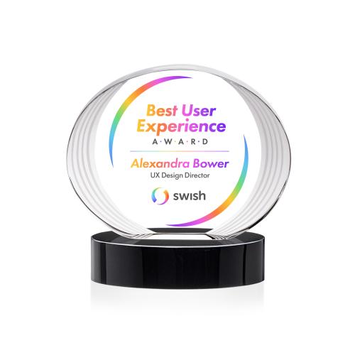Recognition Awards - Crystal Awards - Sheraton VividPrint&trade; Award on Base - Black